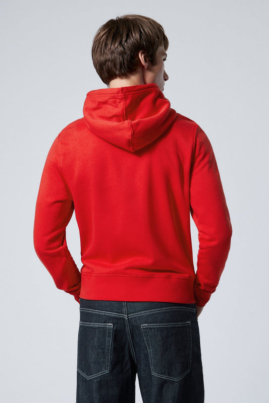 Bright Red Fleeced Hoodie