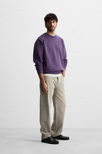 DIM PURPLE CREW NECK SWEATSHIRT