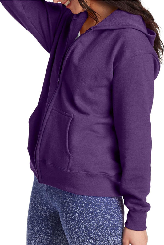 Purple Zipper Easy-wear Hoodie