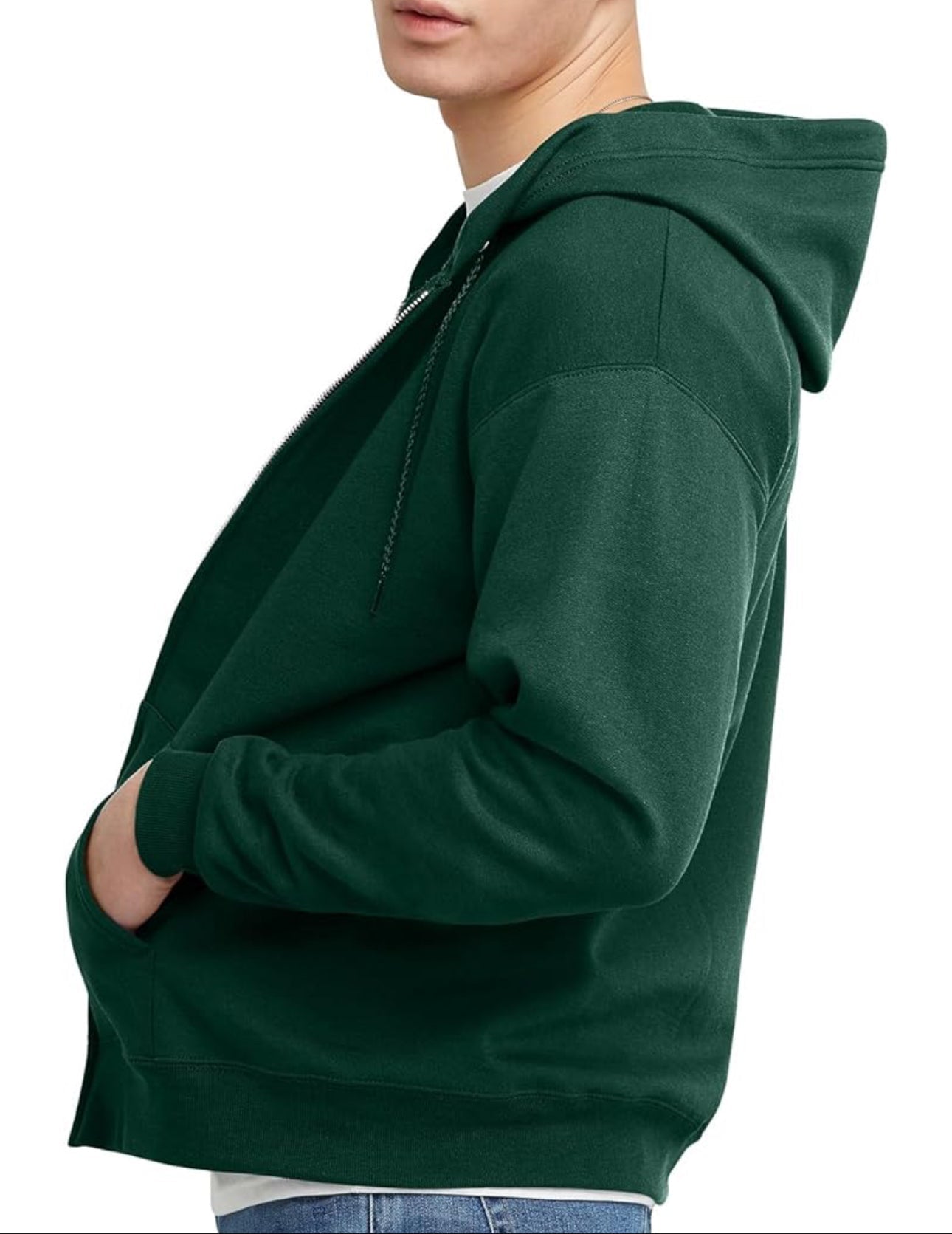 Hunter Green Zipper (Unisex) Hoodie