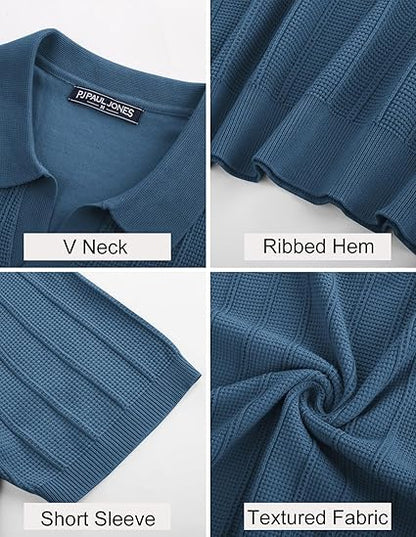 JOHNNY V France Polo-Shirt Ocean-Blue