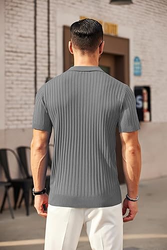 Zipper Polo Shirt GRAY