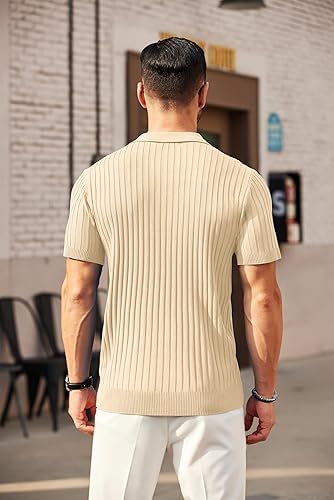 Zipper Polo Short Sleeve SAND CREAM