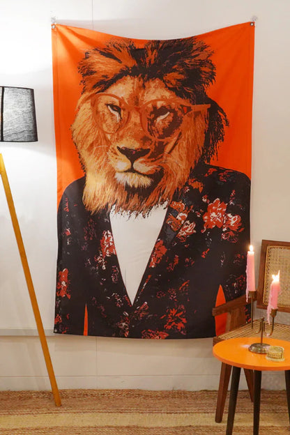 Badass Lion Tapestry