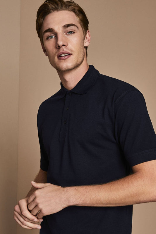 Cotton Polo Shirt, Navy Blue